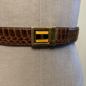 Vintage Brown Snake Leather Belt
